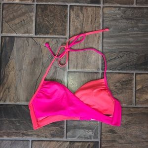 VS PINK Orange and Pink Wrap Bikini Top